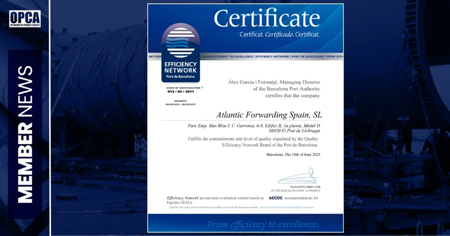 Atlantic Forwarding Spain Certified by Port of Barcelona